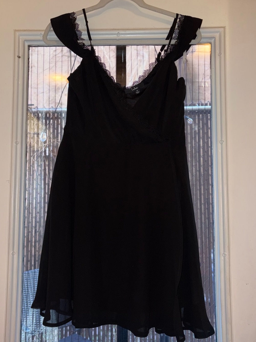Lulu's Black Lace-Trim Cami Dress